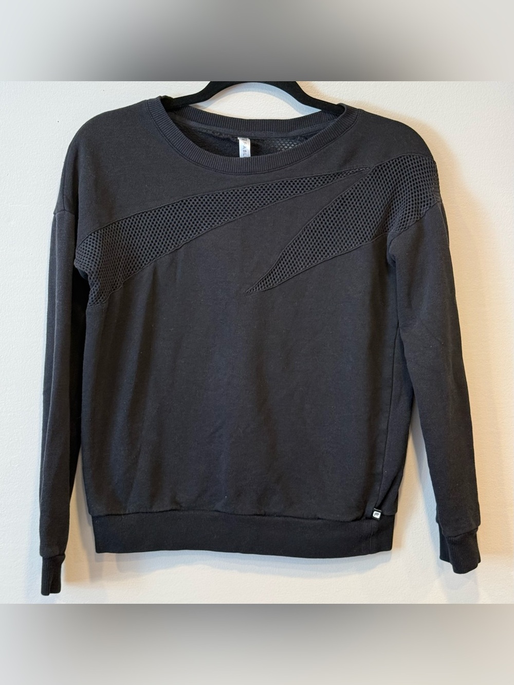Fabletics Women's Black Agon Mesh Cutout Pullover Sweatshirt Size XS